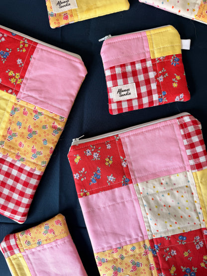 Strawberry Fields - Large Zippered Pouch (I)